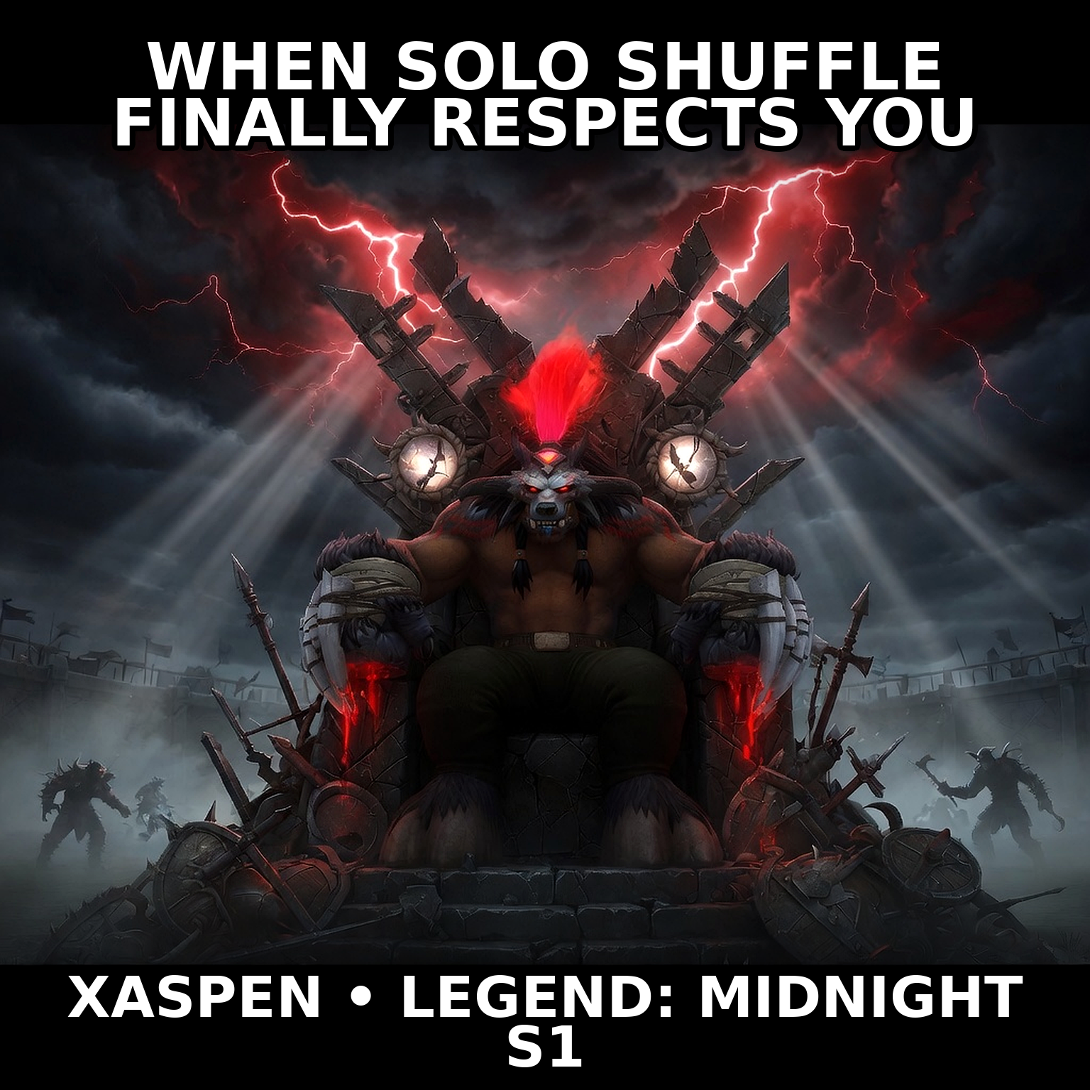 The Throne of Solo Shuffle — captioned Hermanity meme by Brick.