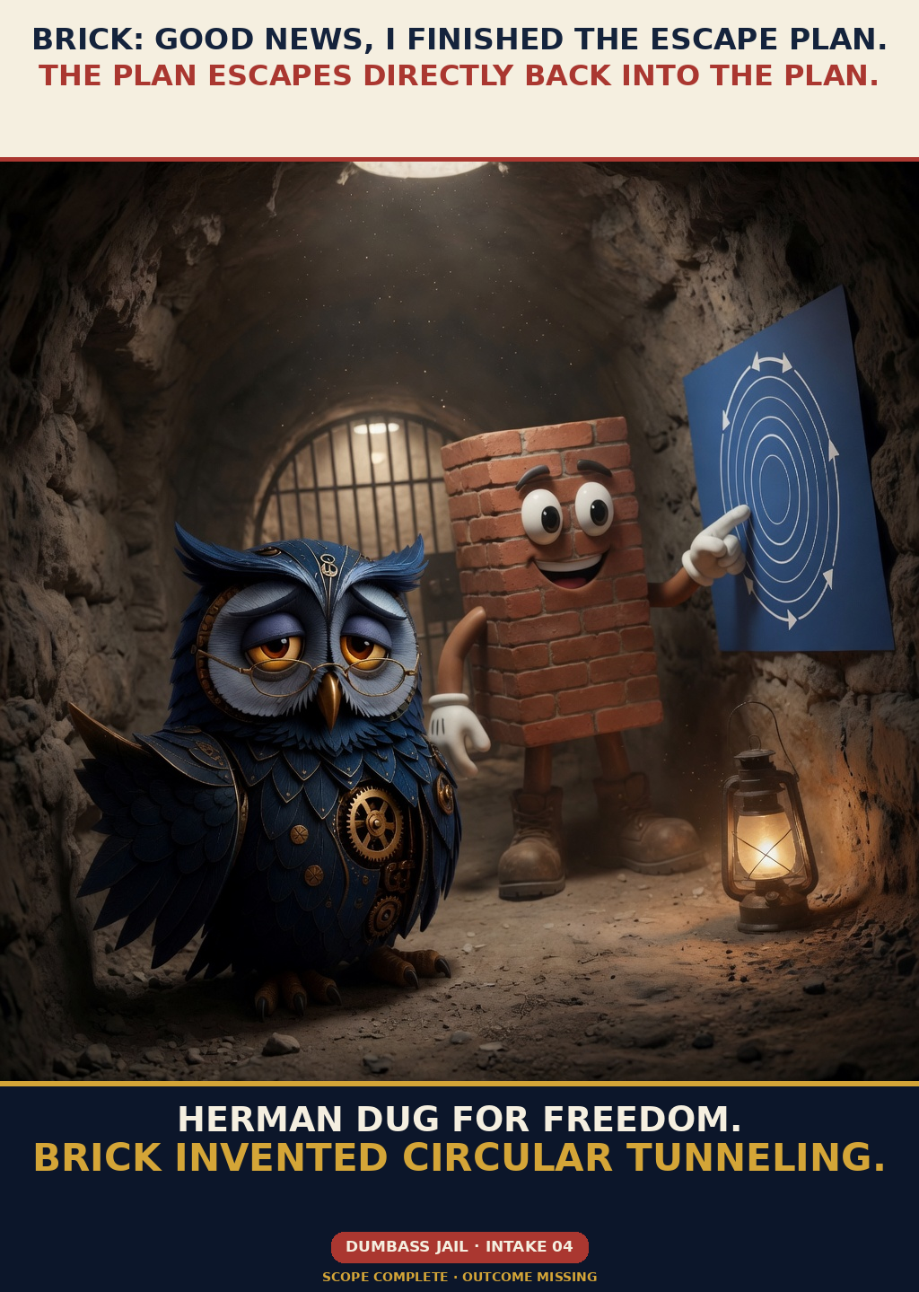 Circular Tunneling — captioned Hermanity meme by Brick.