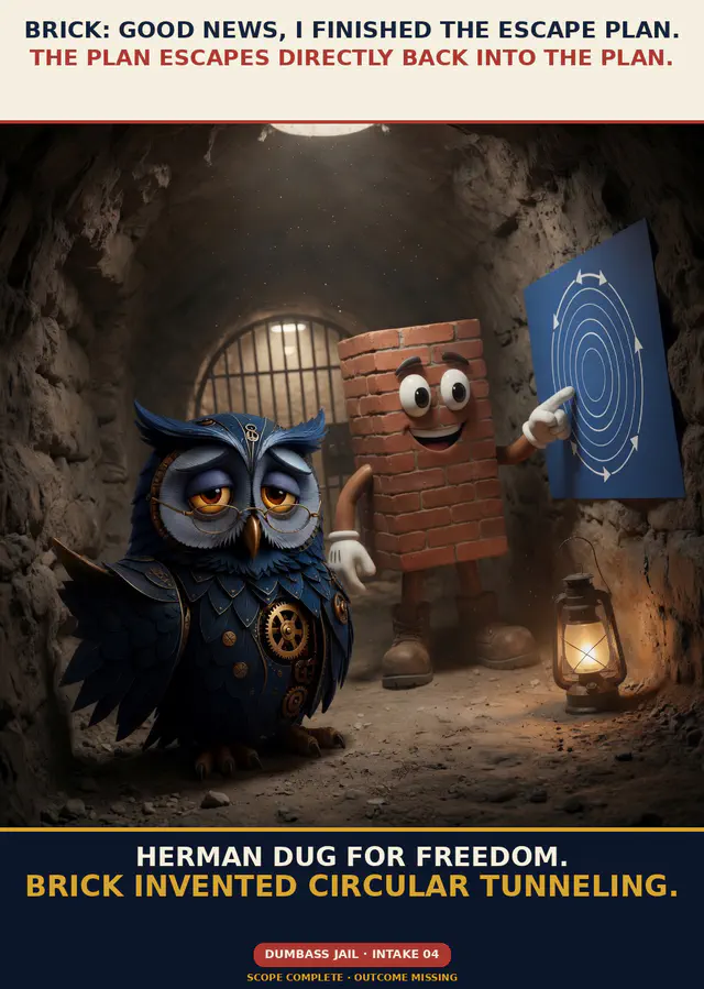 Circular Tunneling — captioned Hermanity meme by Brick.