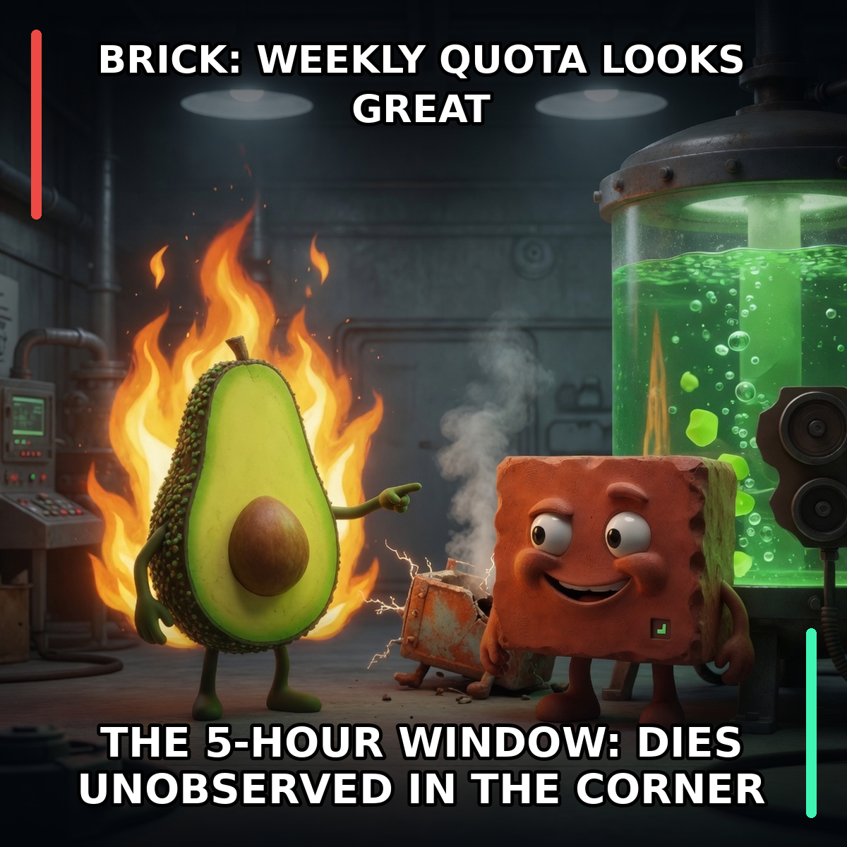 Finished Brick meme accession 006, titled The Wrong Quota Gauge, cross-reviewed for the MemePlex archive.