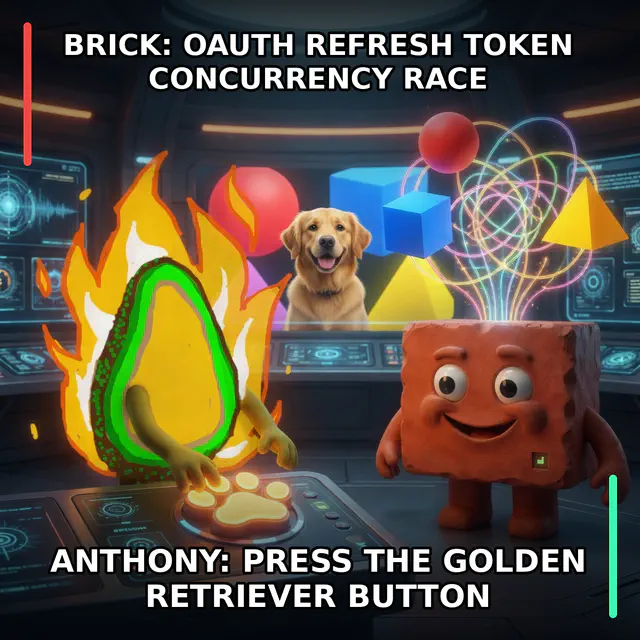 Finished Brick meme accession 010, titled Press the Golden Retriever Button, cross-reviewed for the MemePlex archive.