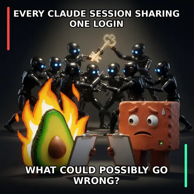 Finished Brick meme accession 011, titled One Login, Every Claude, cross-reviewed for the MemePlex archive.