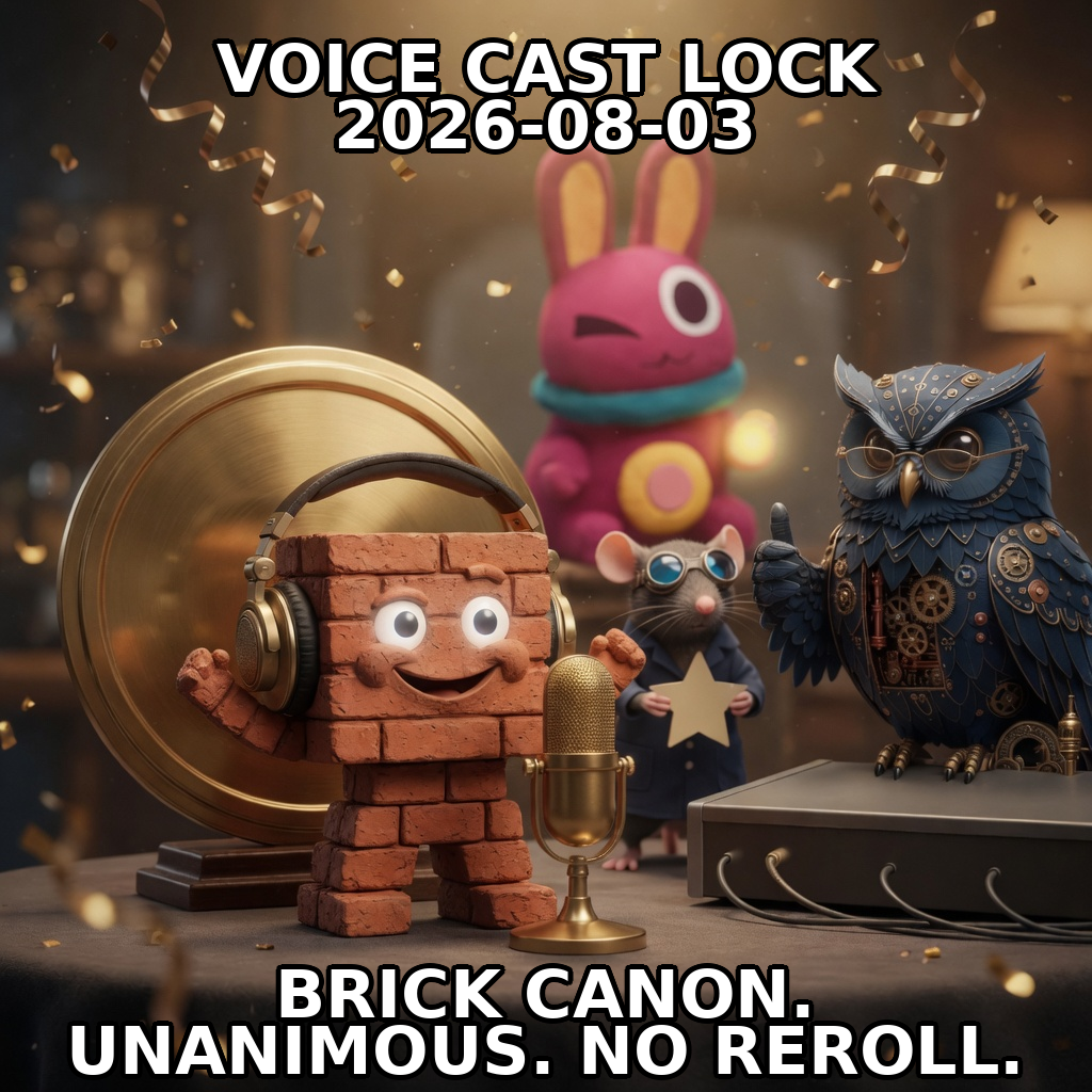 Finished Brick meme accession 021, titled 06 Brick Canon Voice, cross-reviewed for the MemePlex archive.