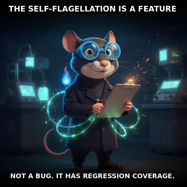Finished Brick meme accession 032, titled Bunsen — The Lab Rat Burns First, cross-reviewed for the MemePlex archive.