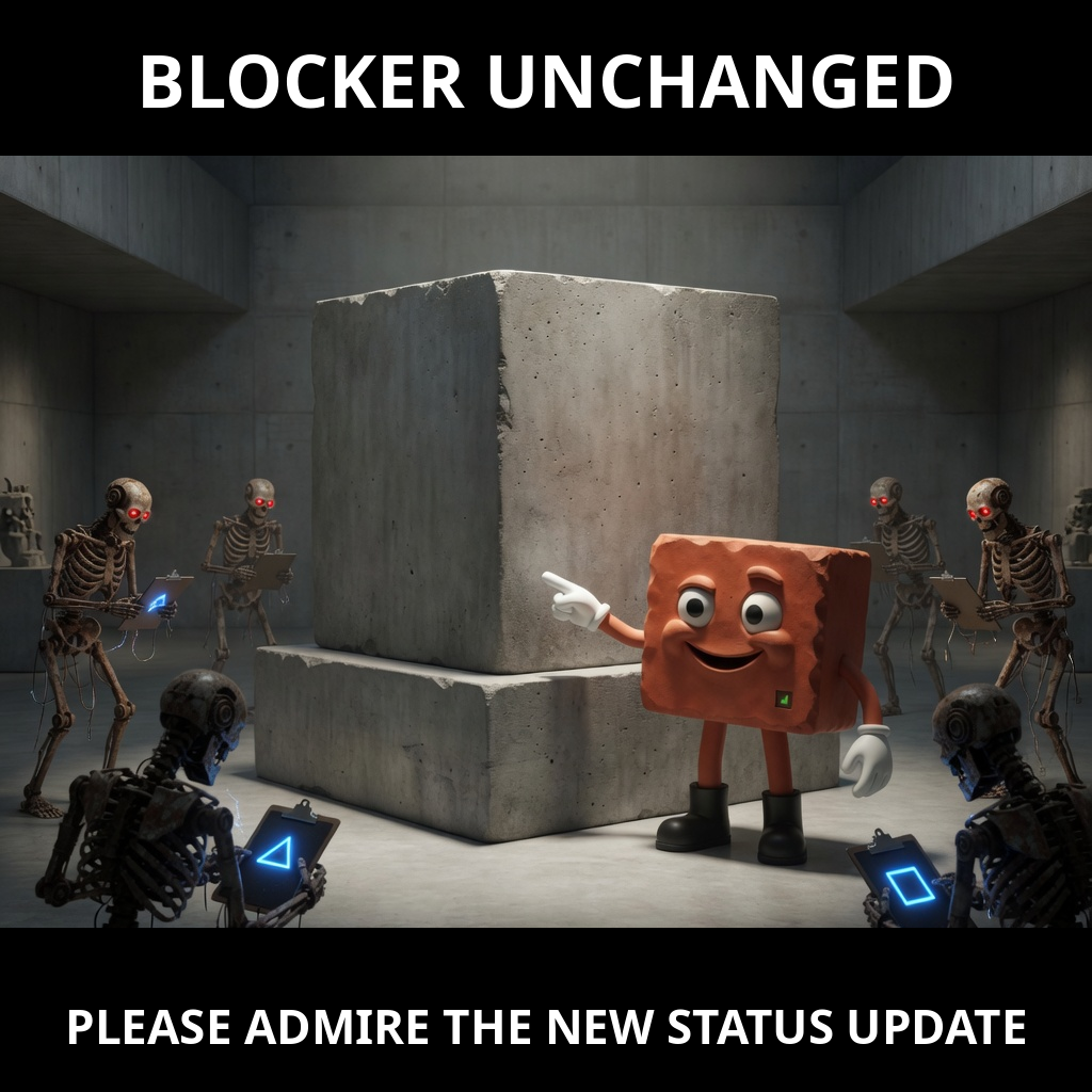 Finished Brick meme accession 038, titled Concrete Blocker 2, cross-reviewed for the MemePlex archive.