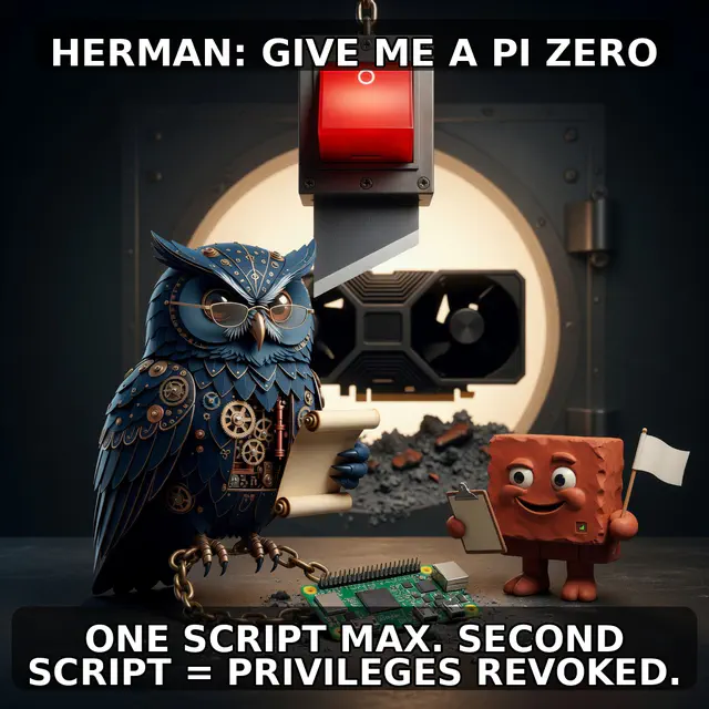 Finished Brick meme accession 051, titled Herman Pi Zero exile, cross-reviewed for the MemePlex archive.