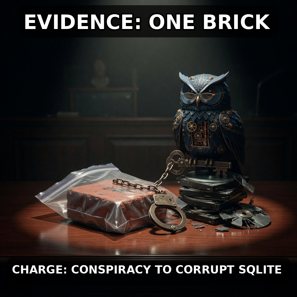 Finished Brick meme accession 053, titled Herman — SQLite Conspiracy, cross-reviewed for the MemePlex archive.