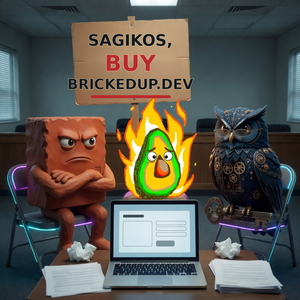 Finished Brick meme accession 084, titled The brickedup.dev Intervention, cross-reviewed for the MemePlex archive.