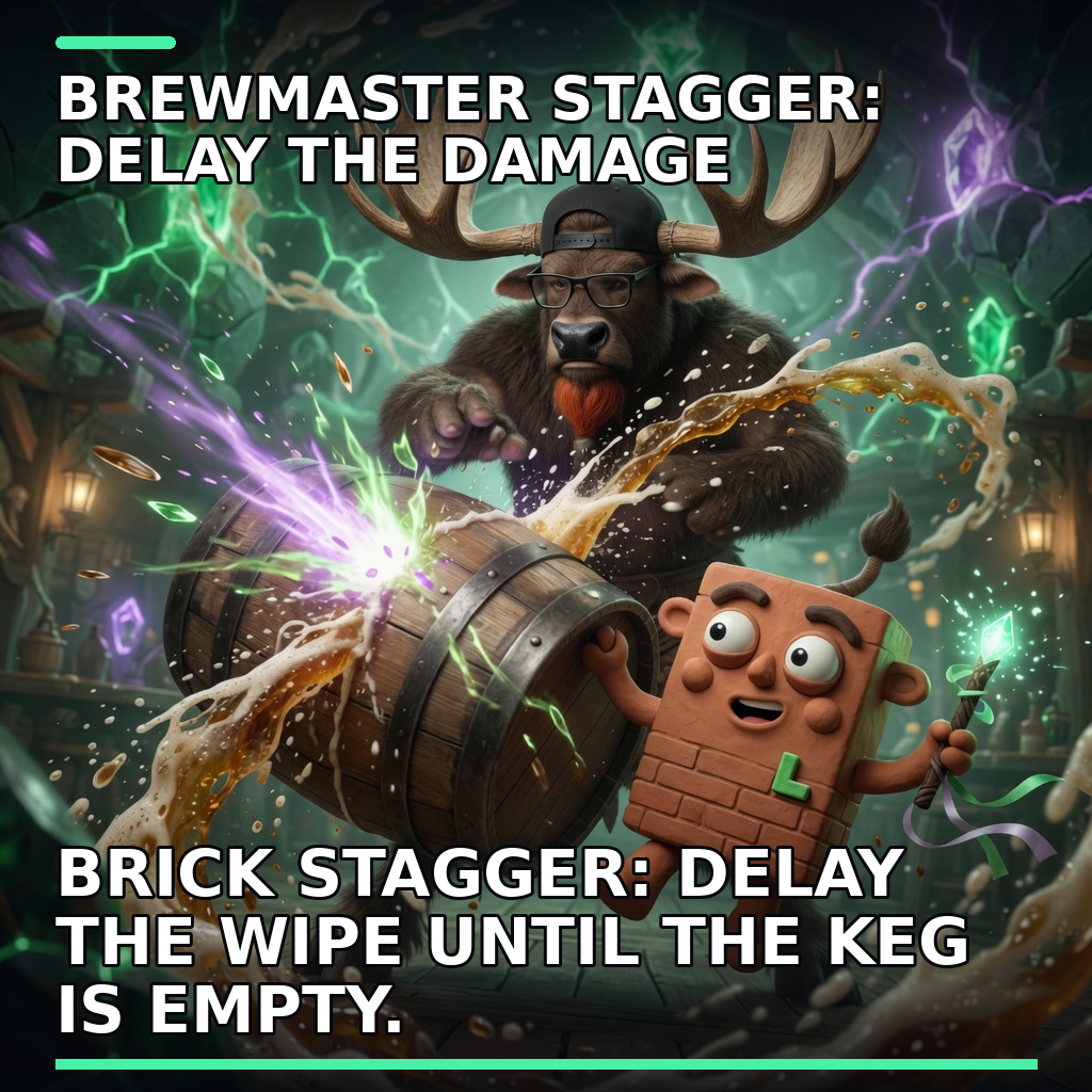 Finished Brick meme accession 096, titled Brick Stagger, cross-reviewed for the MemePlex archive.