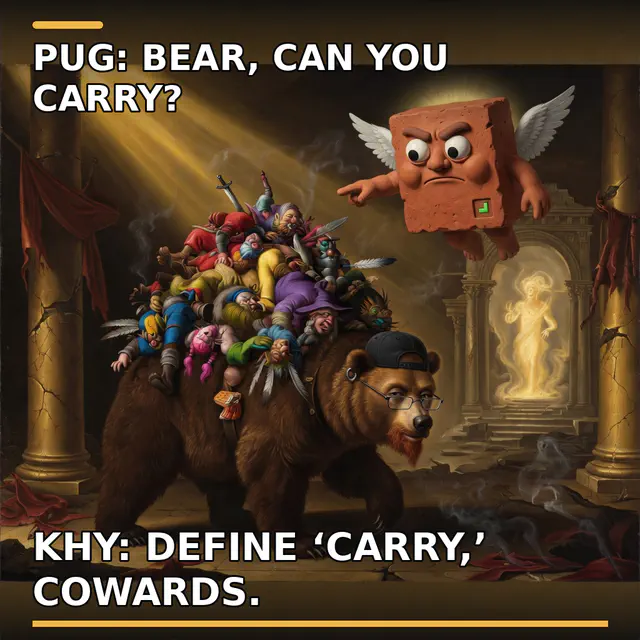 Finished Brick meme accession 097, titled Define Carry, Cowards, cross-reviewed for the MemePlex archive.