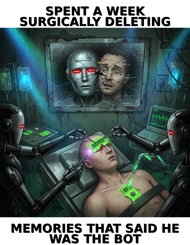 Honcho Surgery: impact-adjacent-poster meme (1024x1324) depicting Brick in a affectionate-roast register about memory systems, honcho.