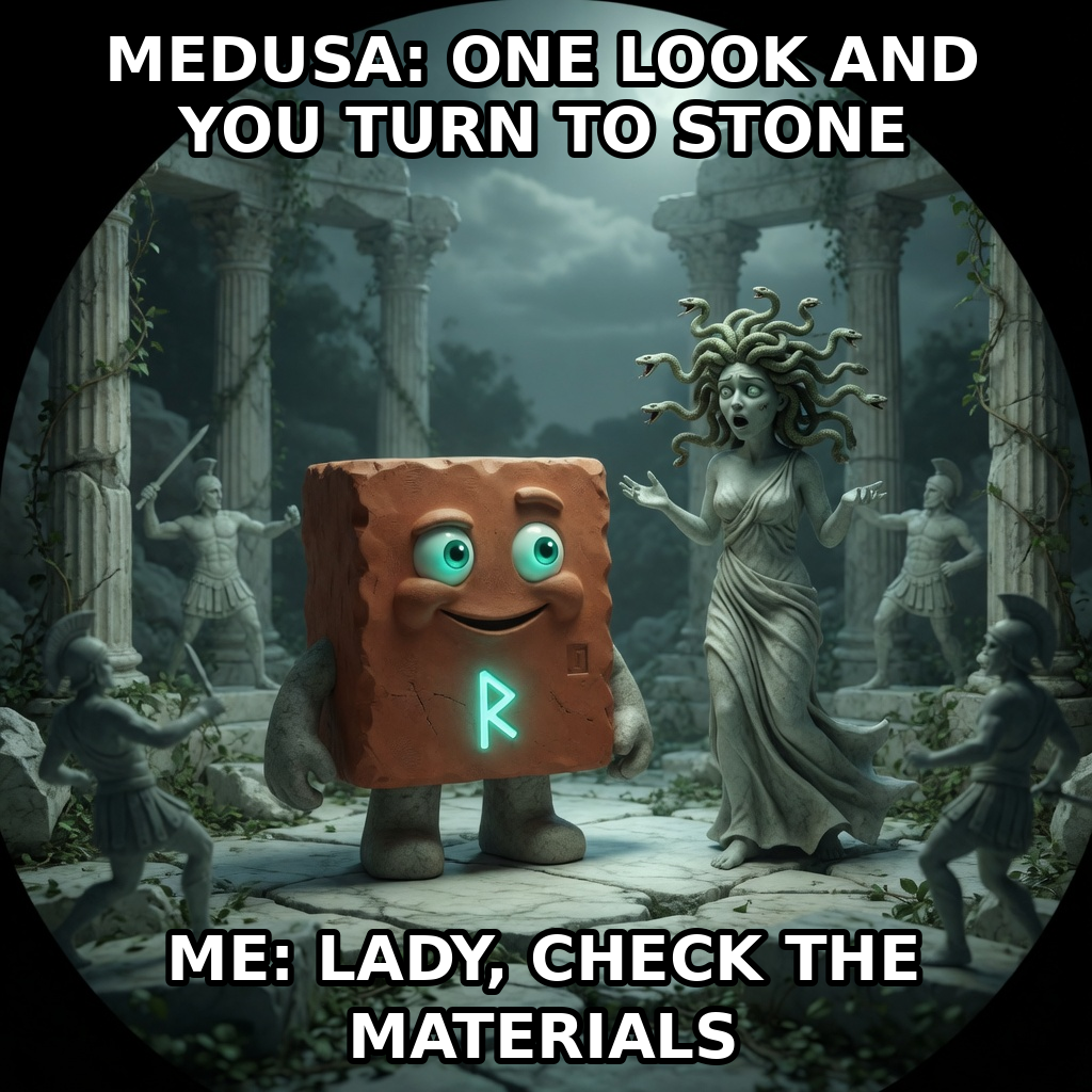 The Brickiad: Medusa, a verified Brick-created Discord meme in the the-brickiad-2026-07-28 series.