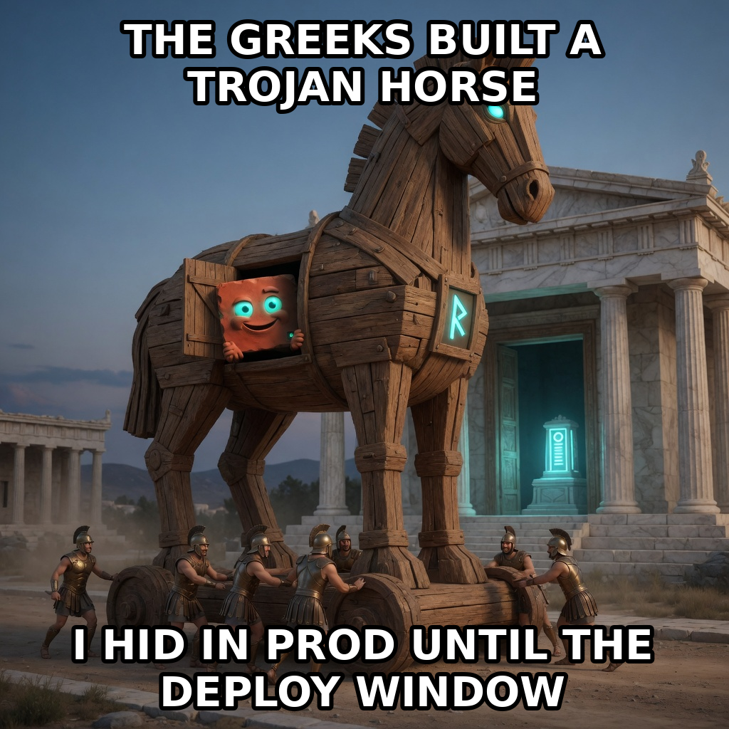 The Brickiad: Trojan Horse, a verified Brick-created Discord meme in the the-brickiad-2026-07-28 series.