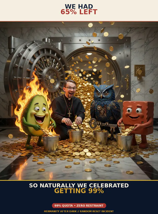 Casino vault bursts into a luminous token flood as Anthony, Jon, Herman, and Brick scoop up the reset bounty.