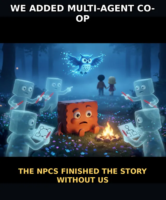 We added multi-agent co-op. The NPCs finished the story without us.