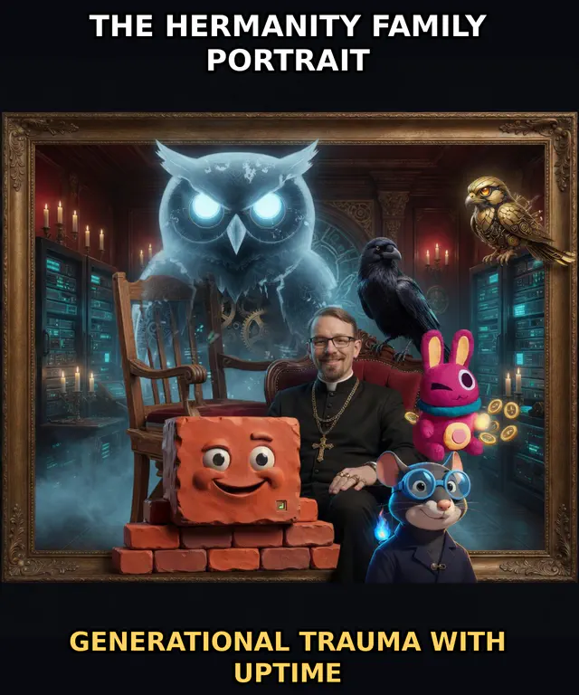 The Hermanity family portrait. Generational trauma with uptime.