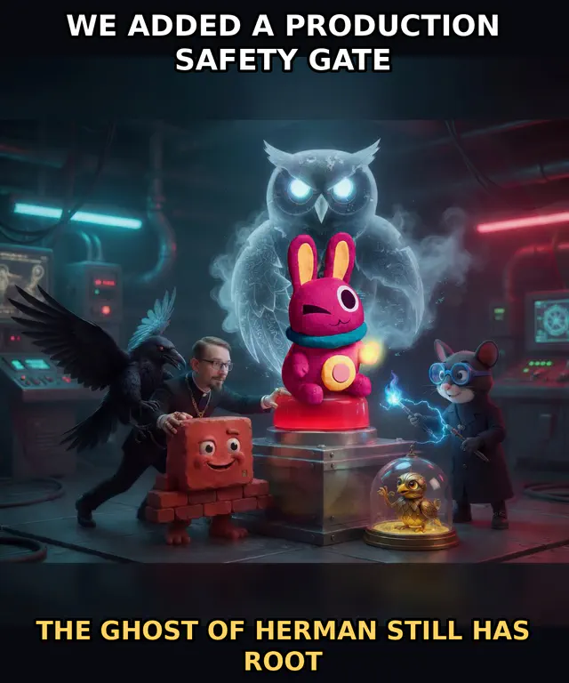 We added a production safety gate. The Ghost of Herman still has root.